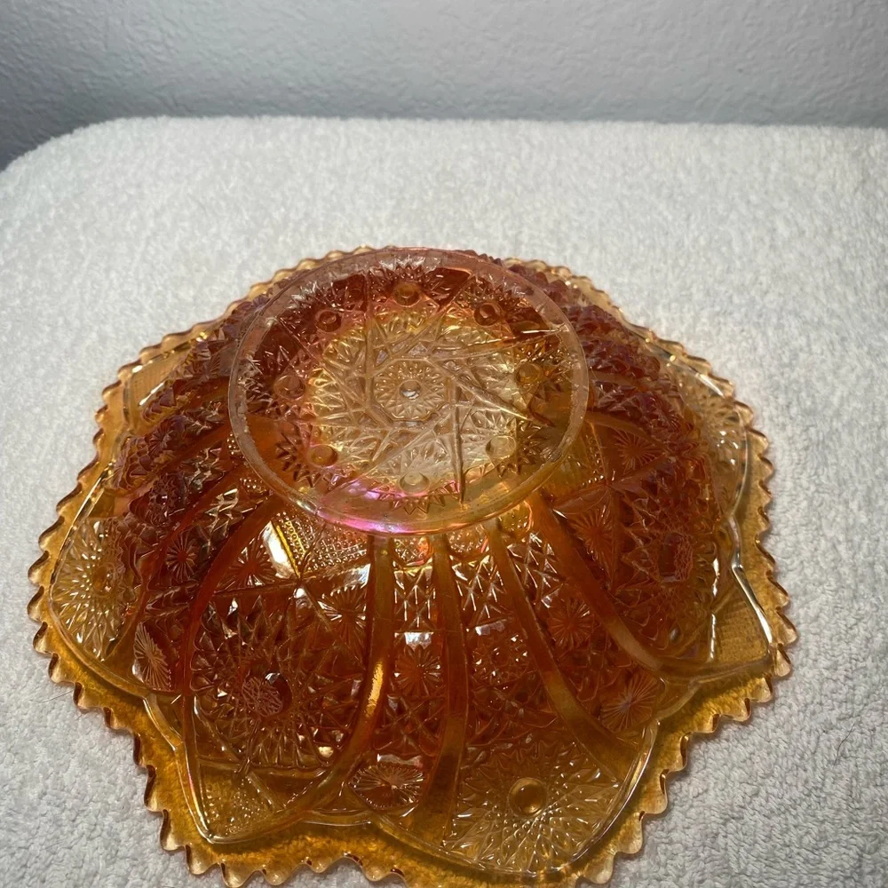 Vintage Amber Sunflower Round Serving Dish - Picture 5 of 9